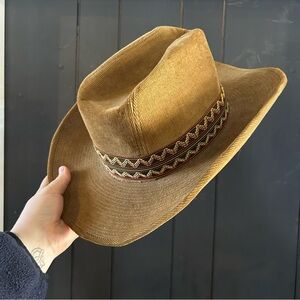 Brown Cowboy Hat with Patterned Band